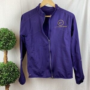 Nike Livestrong Purple Zip Up Athletic Sport Long Sleeve Jacket S